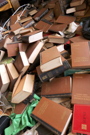 A bunch of used books at the Barcelona market - MyVideoimage.com