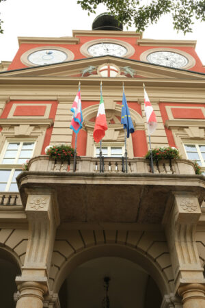 Alessandria town hall. Town Hall or Red Palace. Stock photos. - MyVideoimage.com | Foto stock & Video footage