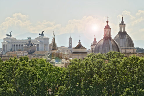 Altare della Patria, Roma. Panorama of Rome with the Altar of the Fatherland - MyVideoimage.com | Foto stock & Video footage