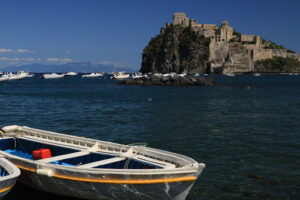 Ancient Aragonese Castle in Ischia Ponte. The fortification. Foto Ischia photos.