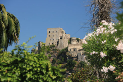 Ancient Aragonese Castle in Ischia Ponte. The fortification. Foto Ischia photos.