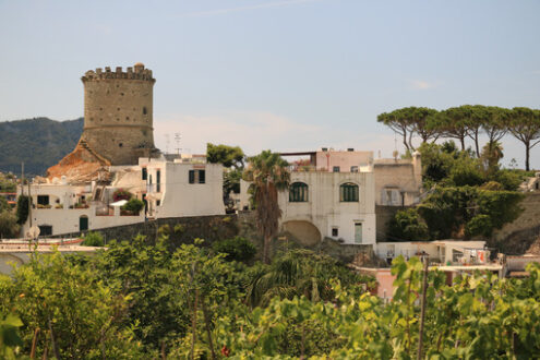 Ancient defensive tower in Forio, on the island of Ischia. The towers served as sighting points for enemies arriving from the sea. - MyVideoimage.com