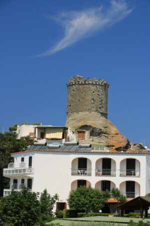 Ancient defensive tower in Forio, on the island of Ischia. The towers served as sighting points for enemies arriving from the sea. - MyVideoimage.com