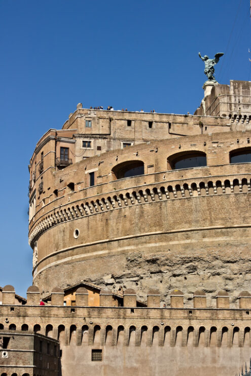 Angel in Rome. Castel Sant’Angelo (or mausoleum of Hadrian) in Rome. - MyVideoimage.com | Foto stock & Video footage