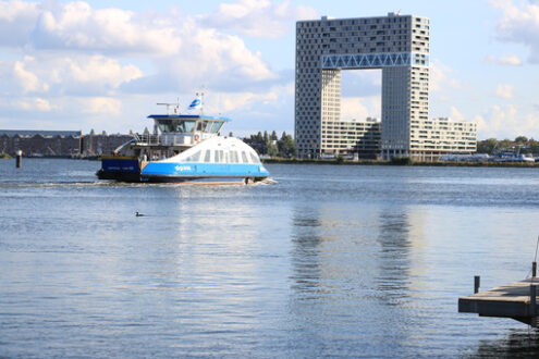 Apartment building in Amsterdam Pontsteiger. The building is loc - MyVideoimage.com