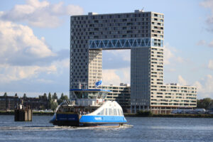 Apartment building in Amsterdam Pontsteiger. The building is loc - MyVideoimage.com