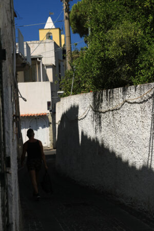 Architecture and nature on the island of Ischia. Church foreshor. Foto Ischia photos.