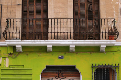 Barcelona, Spain. A typical facade of a Catalan house. - MyVideoimage.com