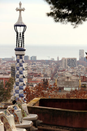 Terrace of the Guell Park. Barcellona foto. Barcelona photo.