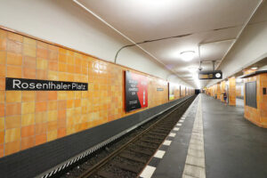 Berlin, Germany, 13 June 2018. Rosenthaler Platz underground. Foto Berlino. Berlin photos