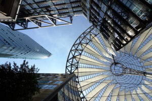 Berlin. 06/14/2018. Modern architecture of the Sony Center at Potsdamer Platz. Foto Berlino.