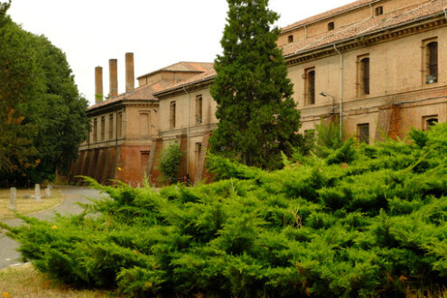 Brick barracks. Fortress of the Citadel of Alessandria. Stock photos. - MyVideoimage.com | Foto stock & Video footage