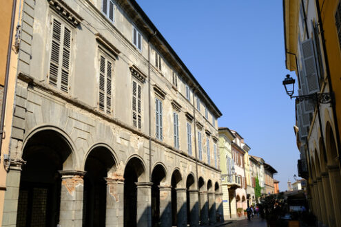 Building degradation in Busseto. Orlandi Palace in Busseto. Stock photos. - MyVideoimage.com | Foto stock & Video footage