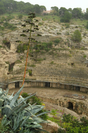 Cagliari amphitheater. Roman amphitheater of Cagliari. Stock photos. - MyVideoimage.com | Foto stock & Video footage