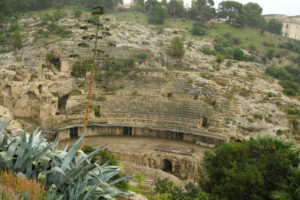 Cagliari amphitheatre. Roman amphitheater of Cagliari. Stock photos. - MyVideoimage.com | Foto stock & Video footage