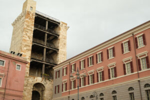 Cagliari panorama. Tower of San Pancrazio in Cagliari. Stock photos. - MyVideoimage.com | Foto stock & Video footage