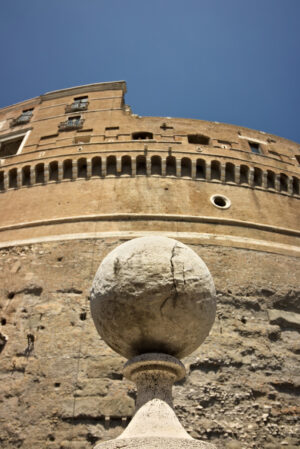 Cannonball. Marble sphere in Castel Sant’angelo. - MyVideoimage.com | Foto stock & Video footage