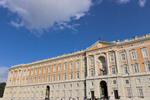 Caserta, Italy. Main external facade of the Royal Palace of Caserta. Italy. Foto reggia di Caserta. Caserta royal palace photo