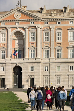 Caserta, Italy. Tourists visiting the Royal Palace of Caserta. Foto reggia di Caserta. Caserta royal palace photo