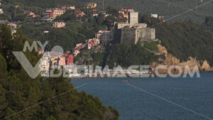 Castle sea. Castle of Lerici in Liguria overlooking the sea.  Video footage. - MyVideoimage.com | Foto stock & Video footage