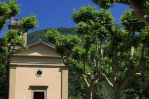 Chiesa Sant’Anna di Stazzema. Church of Sant’Anna di Stazzema, place of the Nazi massacre of 1944. On 12 August children, women and men were killed by the Nazis. - MyVideoimage.com | Foto stock & Video footage