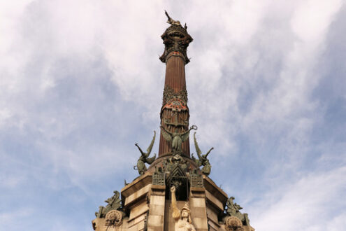 Christopher Columbus monument at the port of Barcelona - MyVideoimage.com