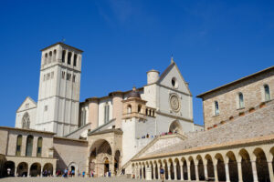 Church of San Francesco in Assisi. The basilica built in Gothic style consists of a lower and an upper church. - MyVideoimage.com