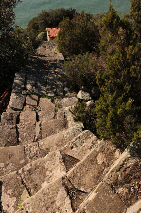 Cinque Terre stairway. Village of Monesteroli. - MyVideoimage.com | Foto stock & Video footage