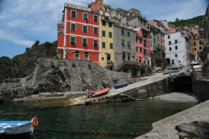 Cinqueterre Liguria. Riomaggiore to the Cinque Terre. Colored houses on the sea. Famous tourist destination. Coronavirus period.  Stock Photos. - MyVideoimage.com | Foto stock & Video footage