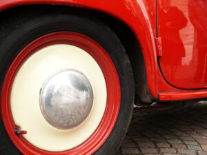 Close-up of a vintage Italian red car - MyVideoimage.com | Foto stock & Video footage