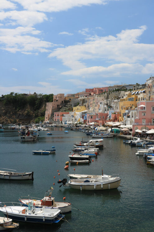 Corricella. Foto Procida Island near Naples. Port of Corricella frequented by fis - MyVideoimage.com | Foto stock & Video footage