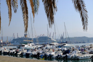 Costa Magica cruise ship. Cruise ship and boats in the marina. Stock photos. - MyVideoimage.com | Foto stock & Video footage