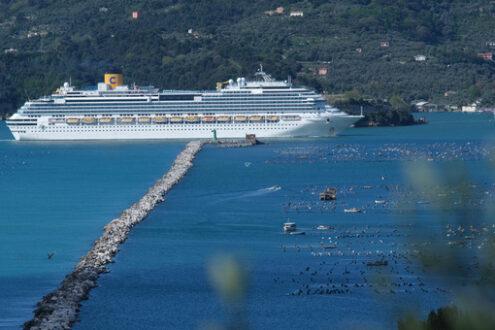 Cruise ship in La Spezia. Costa Fascinosa cruise ship. Stock photos. - MyVideoimage.com | Foto stock & Video footage