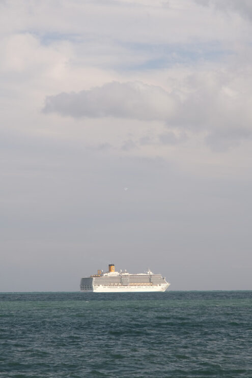 Cruise ship of the maritime company Costa Cruises in the Mediterranean. - MyVideoimage.com | Foto stock & Video footage