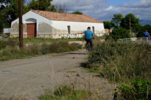 Cycling in the park of Cagliari. Person cycling in the park of Cagliari. Stock photos. - MyVideoimage.com | Foto stock & Video footage