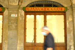 Degradation in the city. Sign of the ancient Palazzo Orlandi in Busseto. Stock photos. - MyVideoimage.com | Foto stock & Video footage