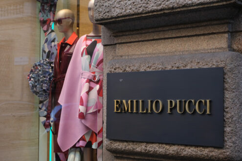 Emilio Pucci Milano. Boutique of the Italian high fashion house Emilio Pucci in Via M - MyVideoimage.com | Foto stock & Video footage