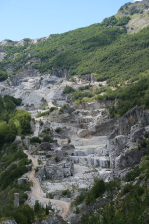 Environmental damage. Destruction of the environment in a marble quarry in the Apuan Alps in Tuscany. Stock photos. - MyVideoimage.com | Foto stock & Video footage