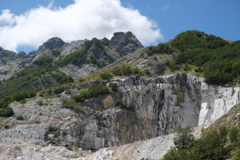 Environmental destruction. Destruction of the environment in a marble quarry in the Apuan Alps in Tuscany. Stock photos. - MyVideoimage.com | Foto stock & Video footage