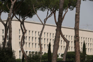 Farnesina Roma. Palazzo della Farnesina, sede del Ministero degli Affari Esteri italiano a Roma. - MyVideoimage.com | Foto stock & Video footage