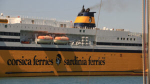 Ferry boat anchored in the port of Livorno. - MyVideoimage.com