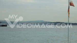 Ferry boat crosses the sea between the island of Ischia and Procida.  Video footage. - MyVideoimage.com | Foto stock & Video footage