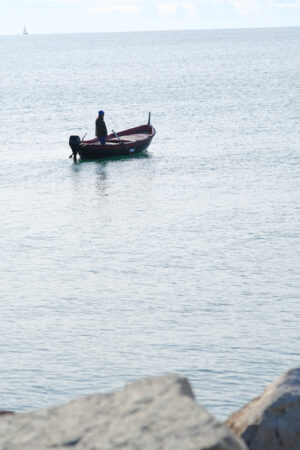 Fisherman’s boat in the Ligurian sea, Gulf of La Spezia - MyVideoimage.com | Foto stock & Video footage