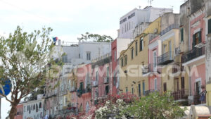 Footage colorful houses. Village of Procida, Mediterranean Sea, near Naples.  Video footage. - MyVideoimage.com | Foto stock & Video footage