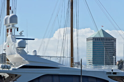 Genoa, Italy. 04/05/2019.  Tower of San Benigno - MyVideoimage.com | Foto stock & Video footage