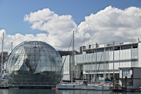 Genoa. Ancient port and aquarium. - MyVideoimage.com | Foto stock & Video footage