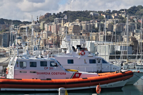 Genoa. Coast Guard boats - MyVideoimage.com | Foto stock & Video footage