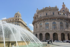 Genoa. Fountain of Piazza de Ferrari. - MyVideoimage.com | Foto stock & Video footage