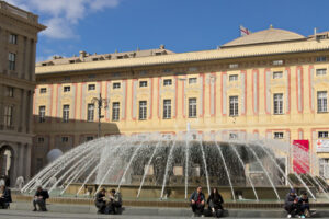 Genoa. Fountain of Piazza de Ferrari. - MyVideoimage.com | Foto stock & Video footage