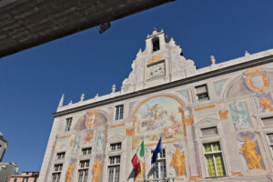 Genoa. Palace of San Giorgio and the elevated road - MyVideoimage.com | Foto stock & Video footage